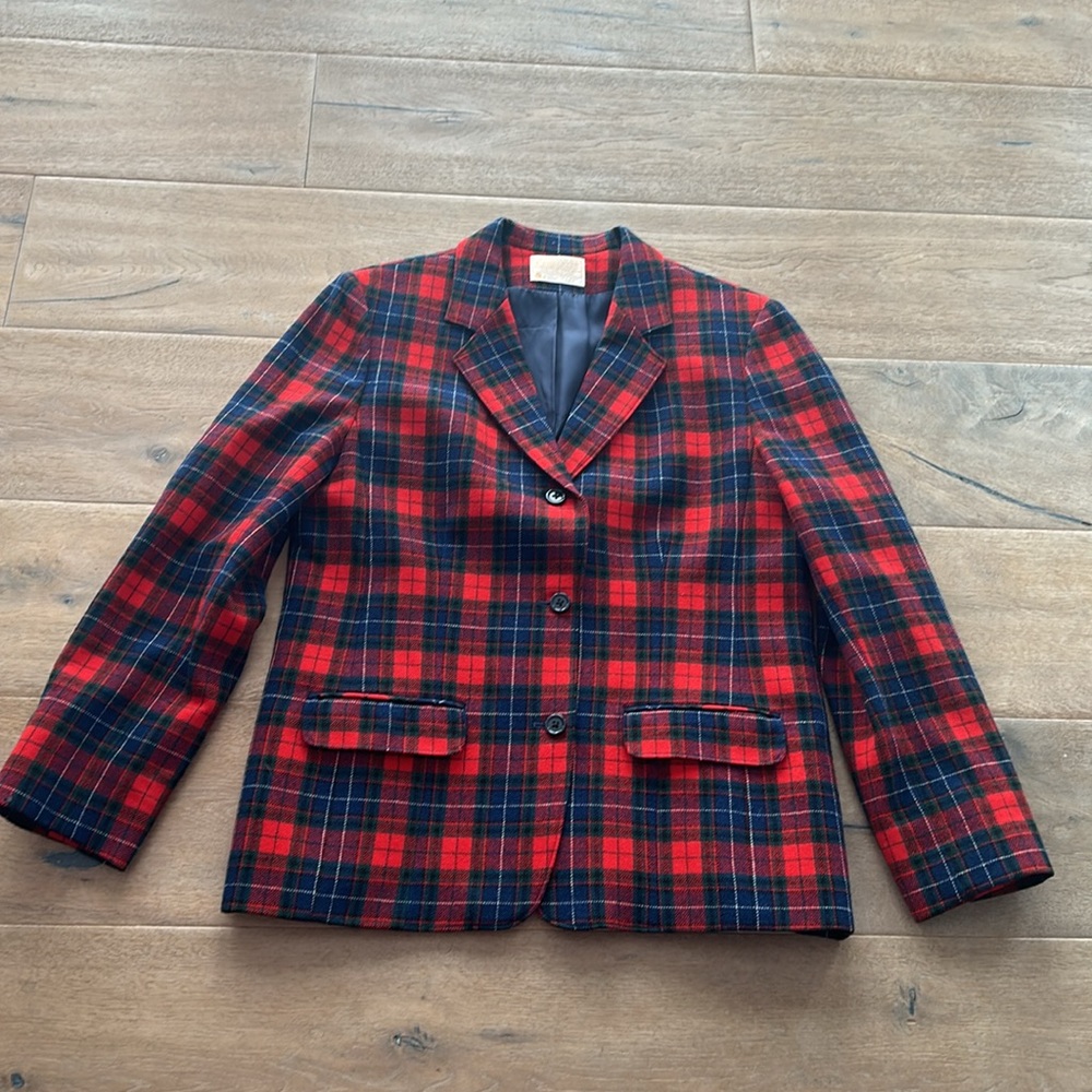 Vintage Three Button Pendleton Plaid Blazer - image 1